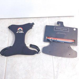 NEW Dog Harness and Dog Leash Rainbow (SIZE: Medium)